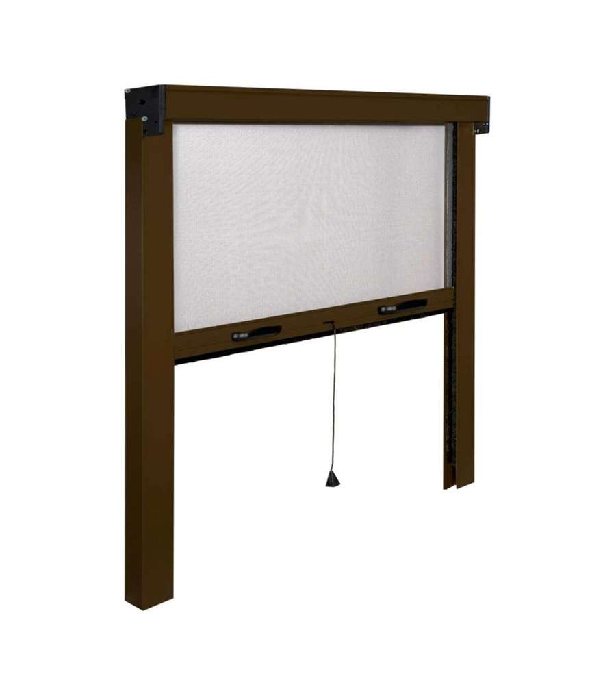 Zanzariera Verticale in Alluminio Marrone - 80 x 170 cm
