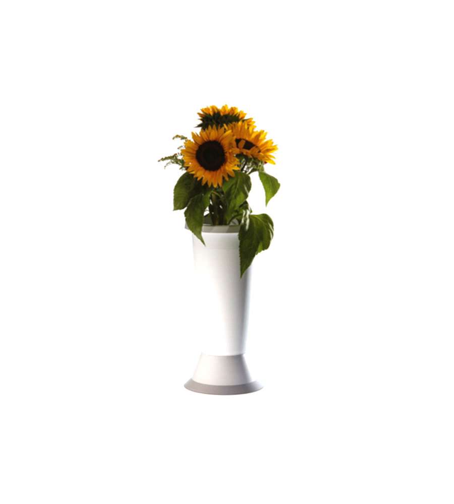 Vaso Fiori Jolly C/Base Bianco          Cm 14 H 35