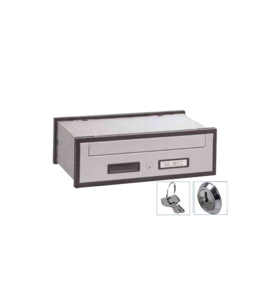 Casellario Orizzontale con portina in Alluminio Silver Anteriore 30-501 Silmec