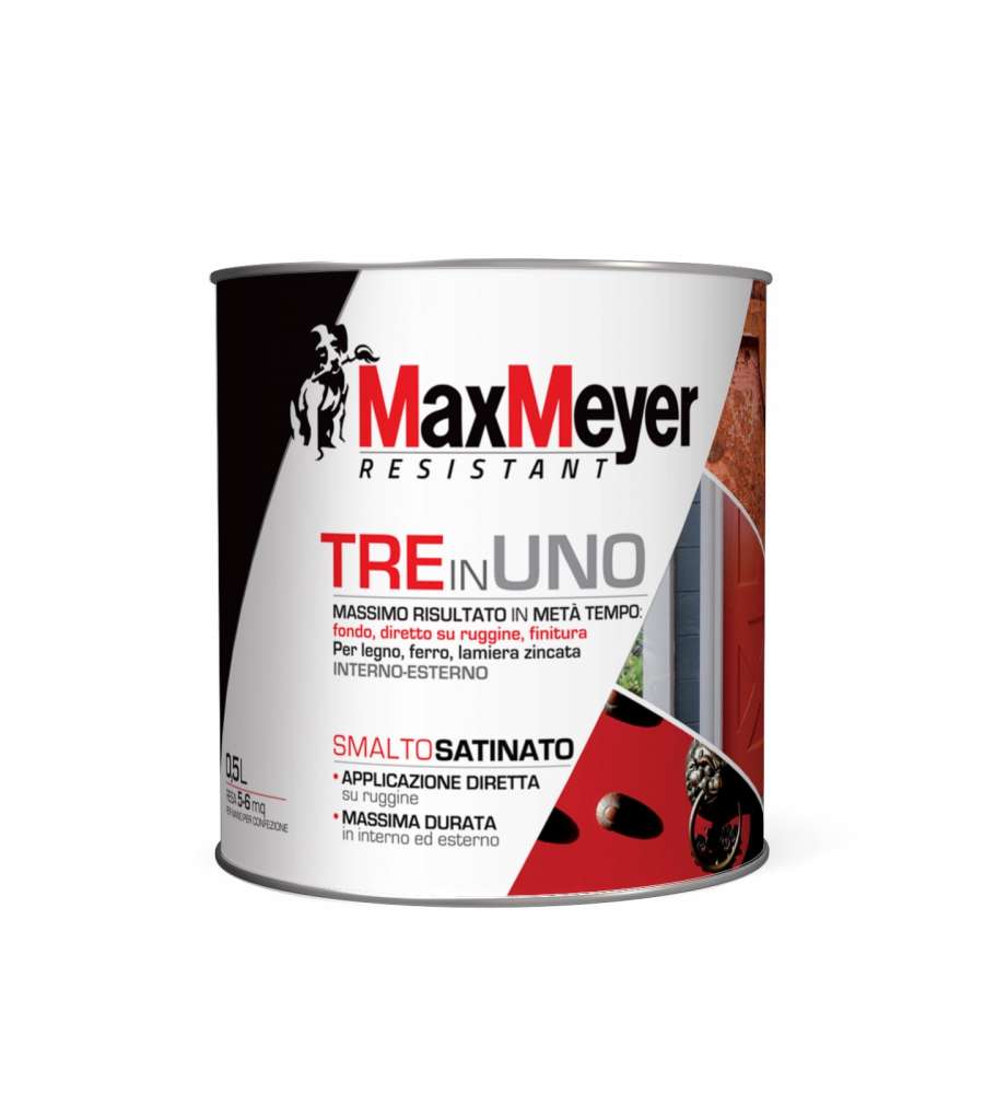 Max Meyer Smalto Satinato Bianco - 500 ml - Per Interni/Esterni