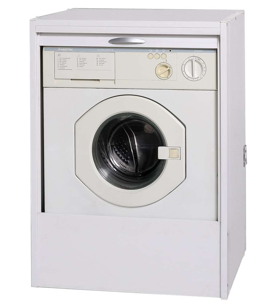 Mobile coprilavatrice a serrandina in PVC bianco - 67x59,5x90,5 cm