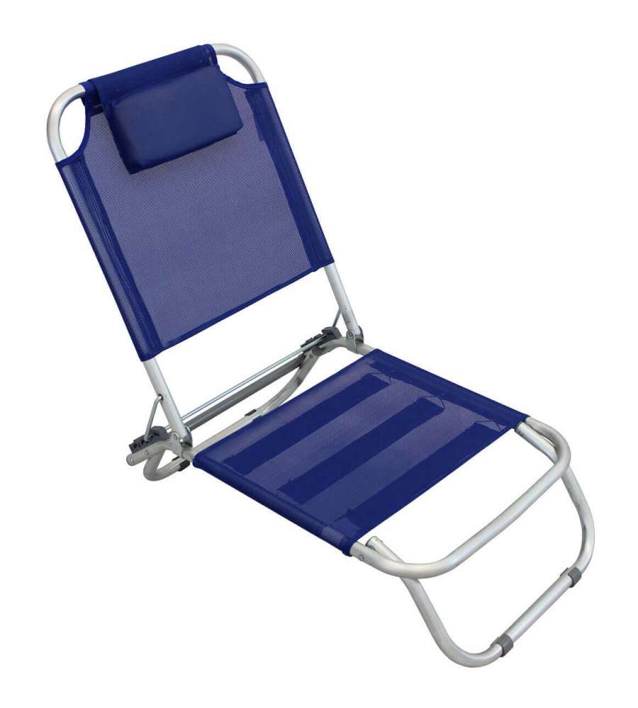 Spiaggina Regolabile in Alluminio Blu - 56x47x20/72 cm