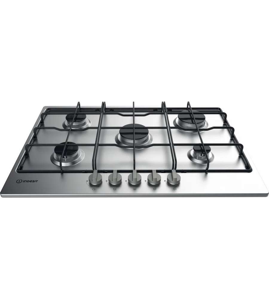 Indesit Piano Cottura Inox 5 Fuochi a Gas - Accensione Elettronica