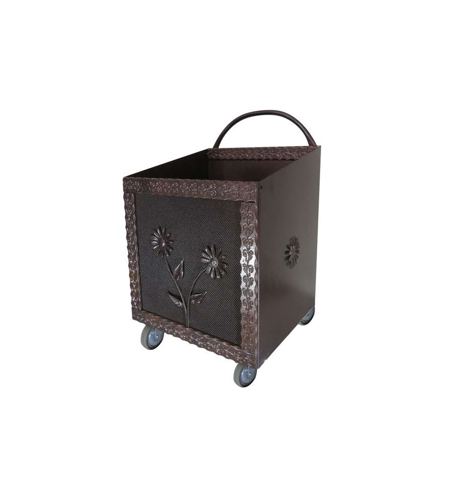Portapellet Con Ruote Nero Cm 37X42 H 57 Mille