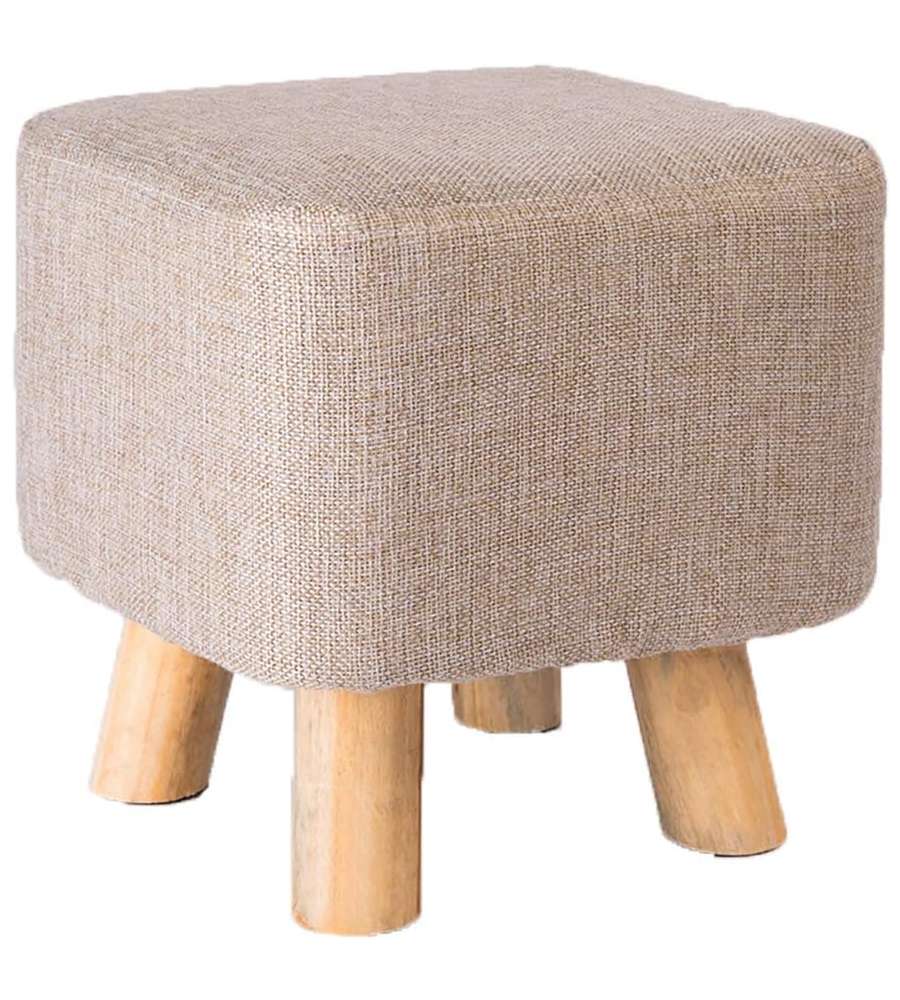 Pouf Sgabello Imbottito Crema - Eleganza e Comfort in Tessuto 30x30x27 cm