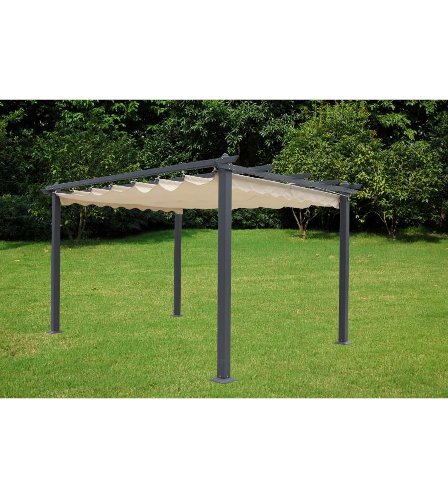 Pergola in alluminio tetto scorrevole 3x4m