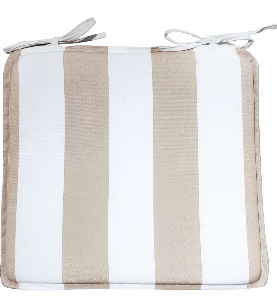 Cuscino per Sedia a Righe Beige - Esterno - 43x41 cm