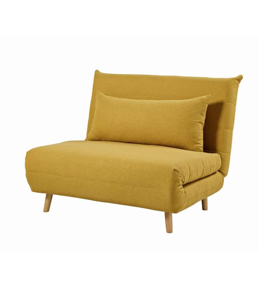 Domo Mea Poltrona Letto Gialla Design Scandinavo - Tessuto Moderno 76x80x74 cm
