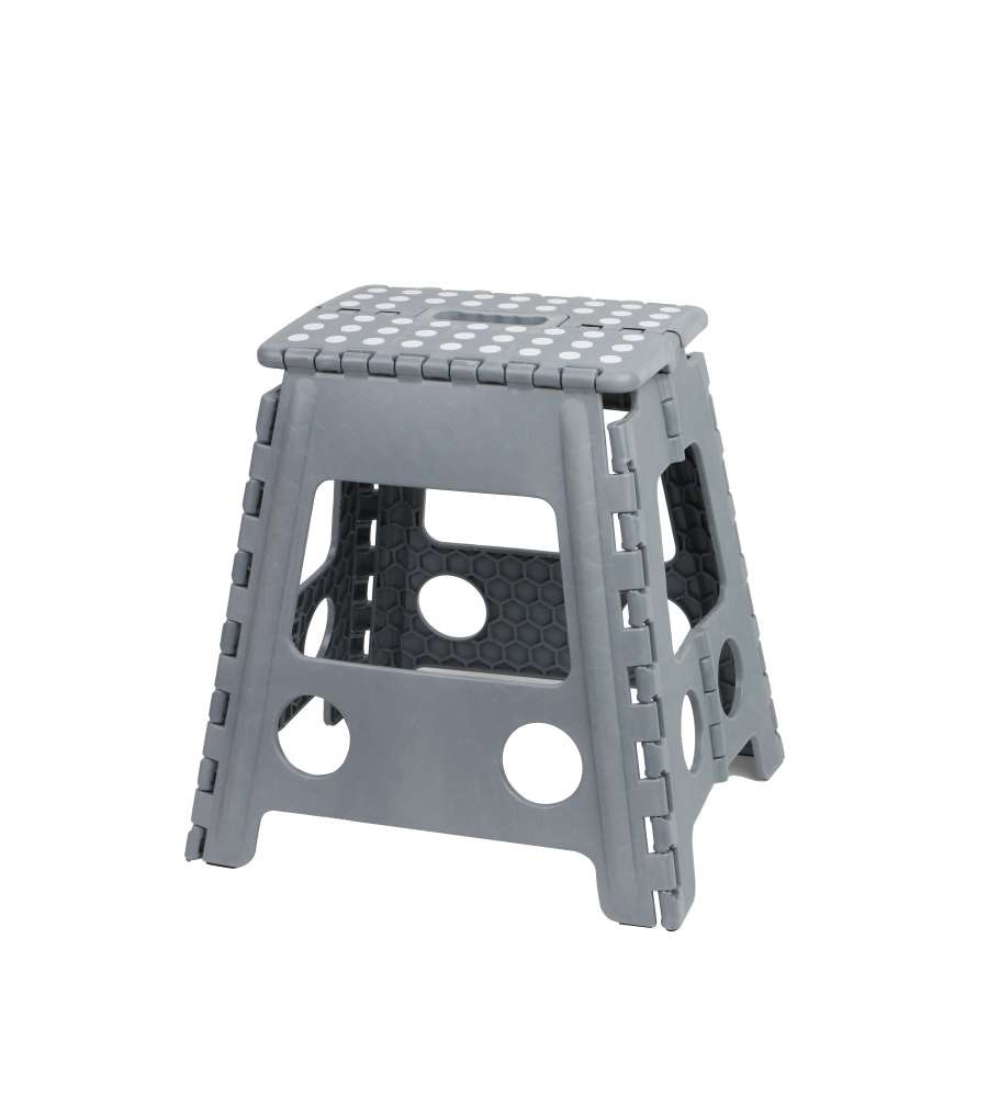 Sgabello Pieghevole Grigio in Plastica - 39x29x22 cm