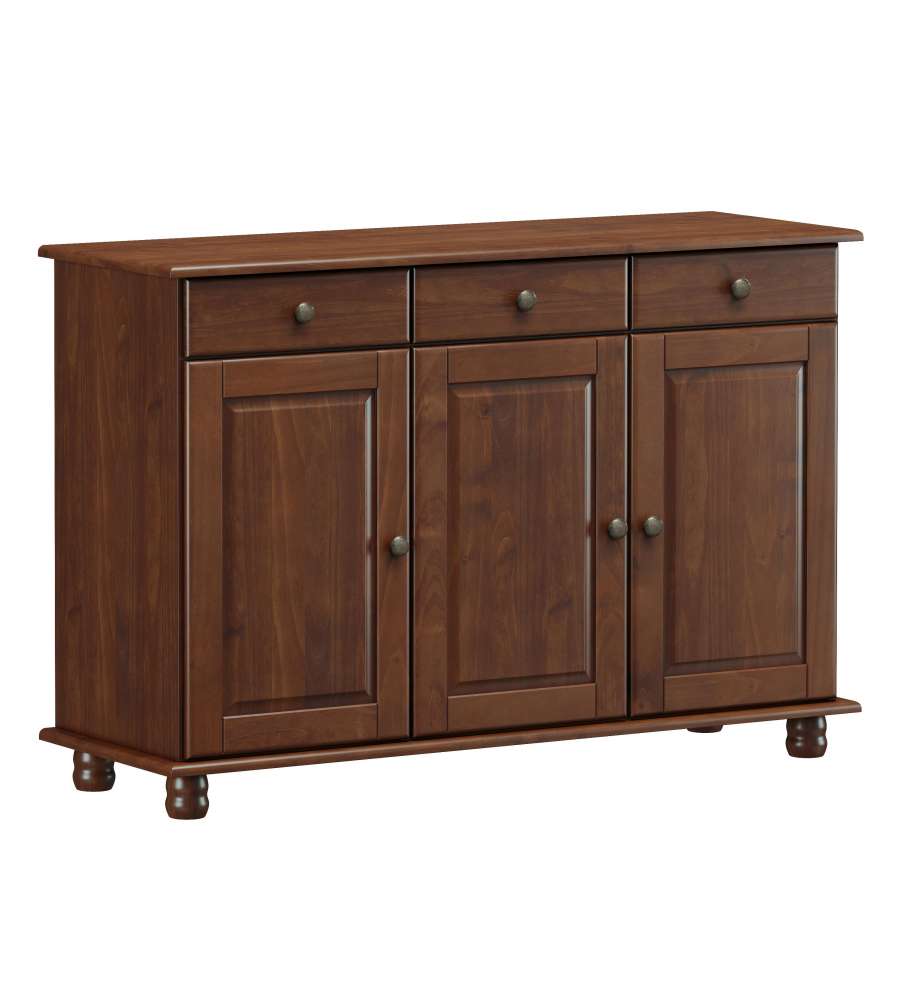 Domo Mea Credenza Classica Ciliegio - 3 Ante e Cassetti 128x43x86 cm