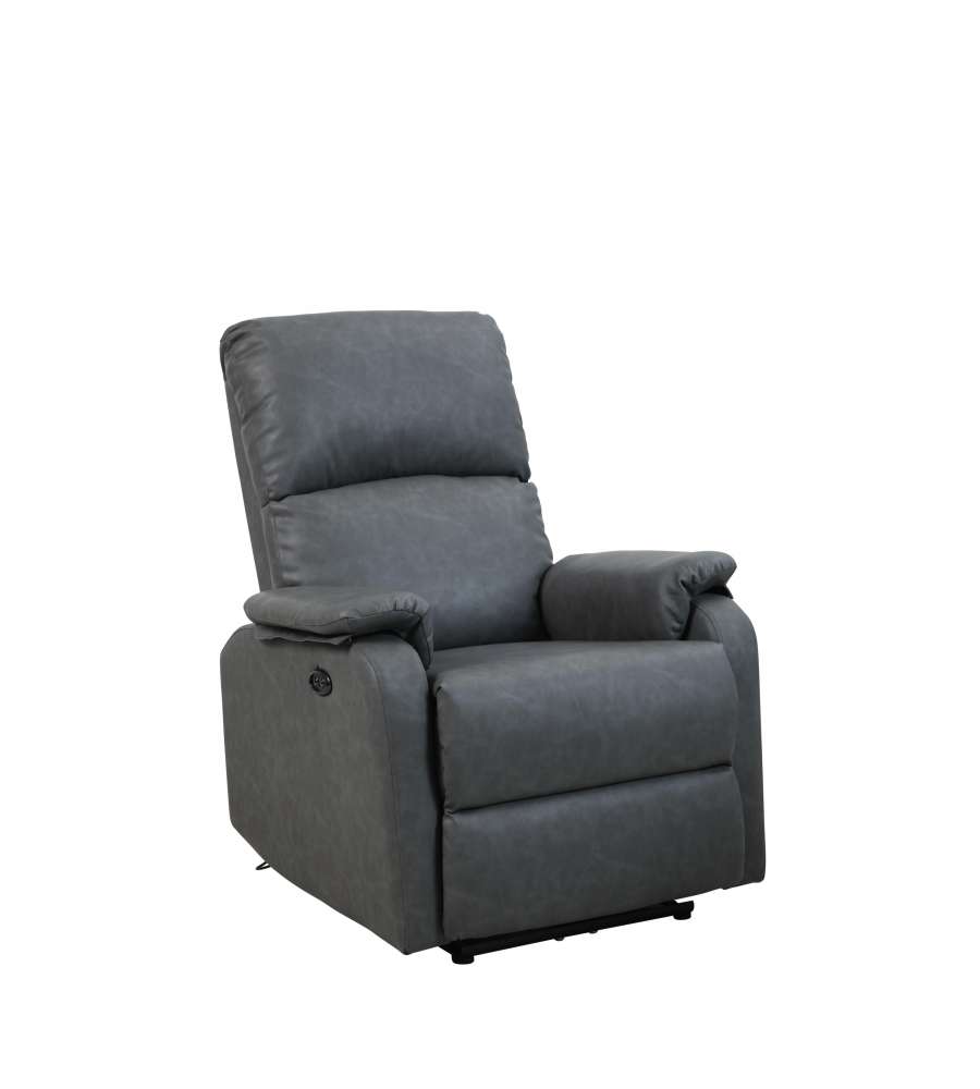 Domo Mea Poltrona Recliner Grigia - Comfort Vintage 92x164x104/84 cm