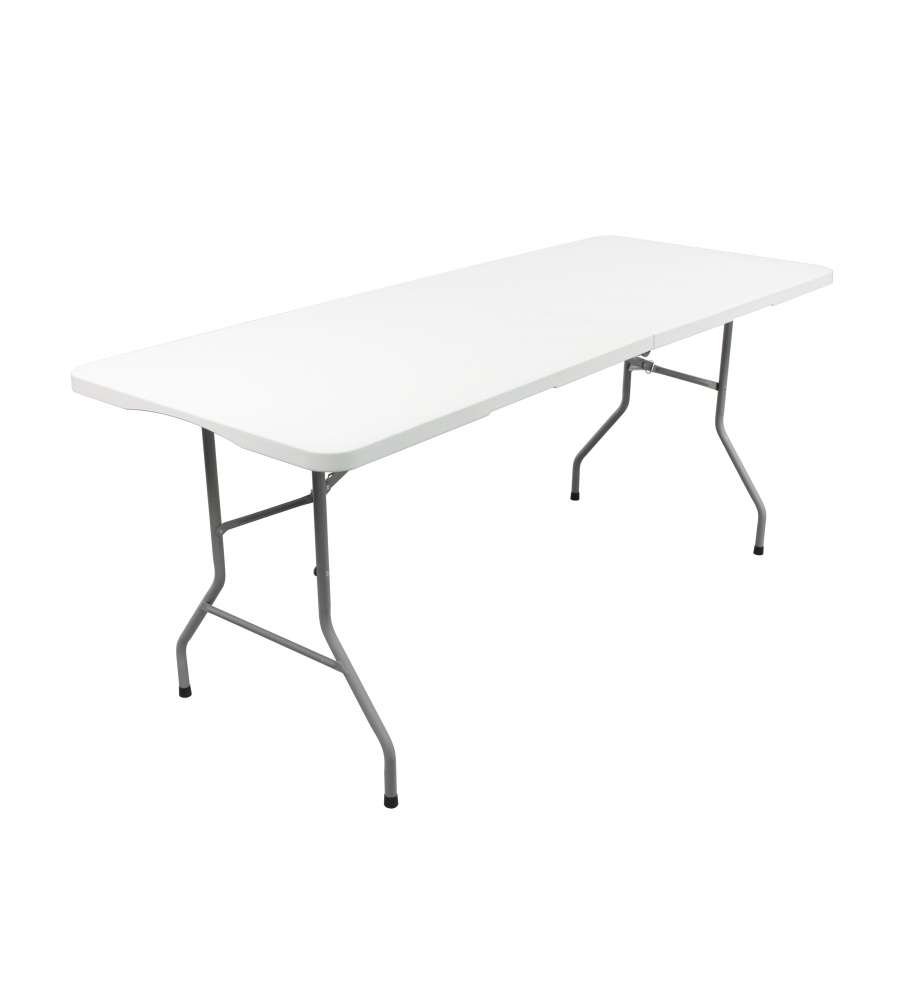 DR.C Tavolo Catering Pieghevole Bianco 180x70 cm - Facile Trasporto