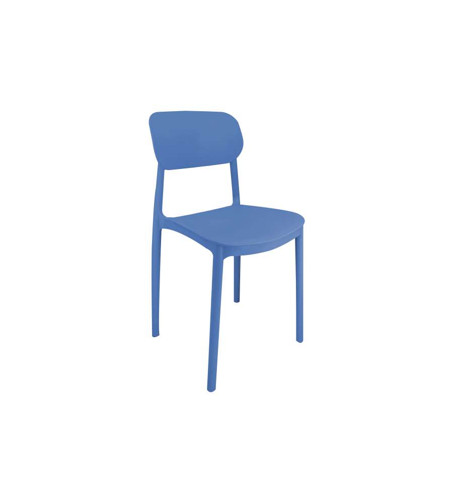 Domo Mea Sedia Mood Blu - Polipropilene Leggera 50x38x79 cm Impilabile