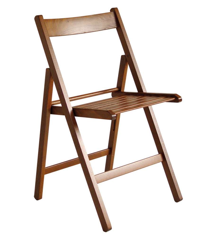 Sedia Pieghevole in Legno di Faggio Noce - Comoda e Salvaspazio