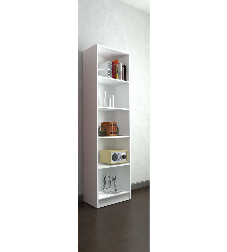 Europa - Libreria Bianca 57 x 25 x 186 cm con 5 Ripiani
