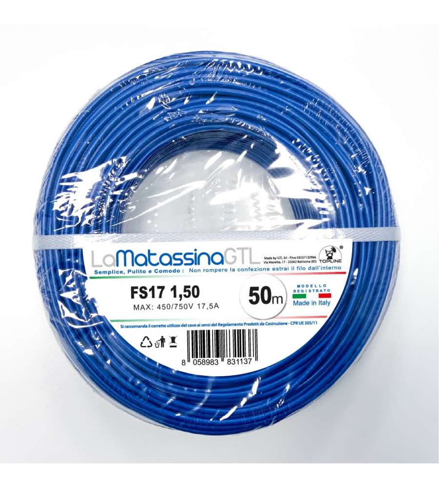 Topline Cavo Energetico FS17 - Blu - 50m