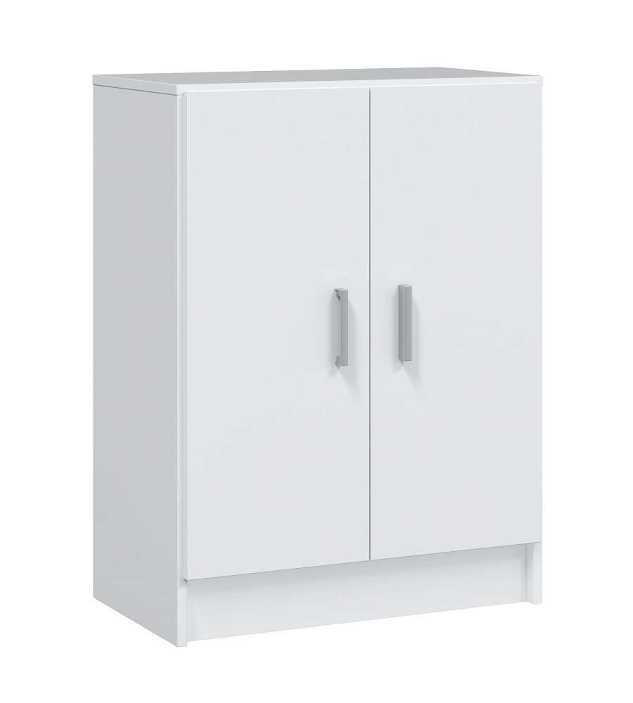 Fores Mobile Multiuso Bianco 80x59x37 cm con Ante e Ripiani