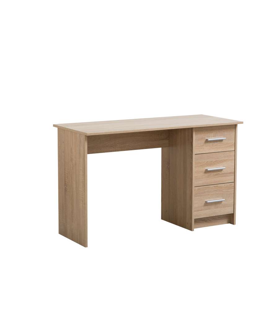 Scrivania Leo in Rovere con 3 Cassetti - 121x50x74,5 cm