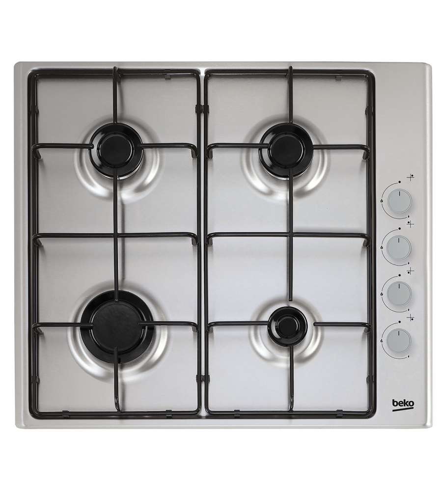 Beko Piano Cottura a Gas 60cm in Acciaio Inox - 4 Fuochi