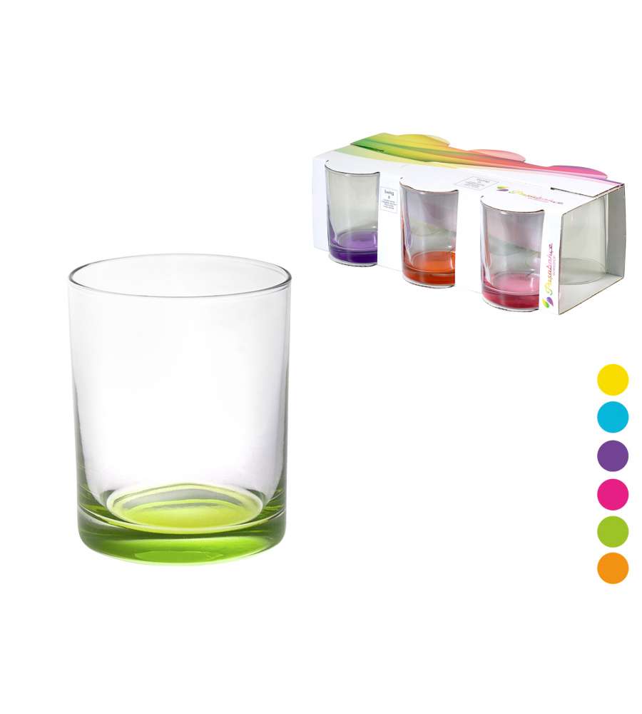 Set 6 Bicchieri Vetro Colorati - Assortiti - 280ml