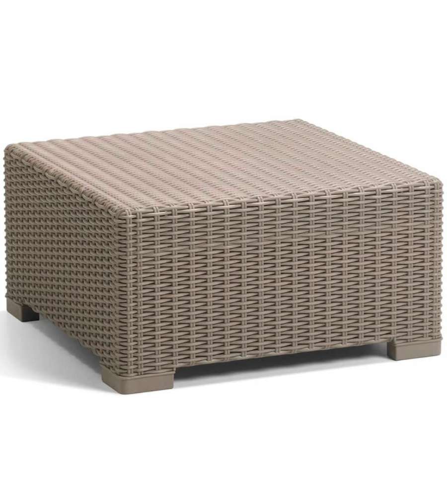 Keter Tavolino da Giardino California - Effetto Rattan Cappuccino - 68x68x35 cm
