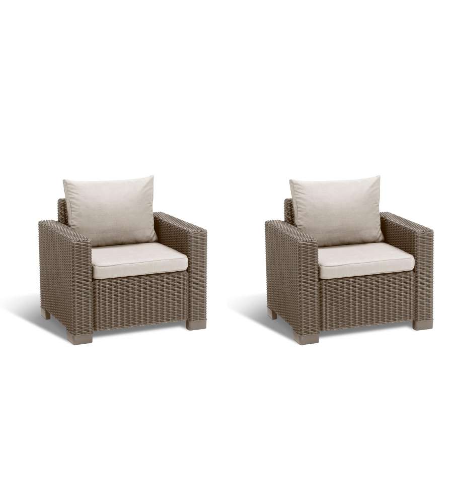 Keter Poltrone da Giardino California - Cappuccino - 83x68x71,5 cm
