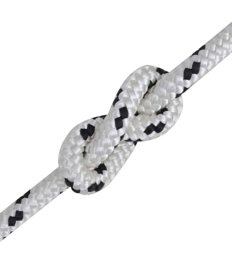 Corda Nautica Intrecciata in Poliestere 12 mm 250 m Bianco