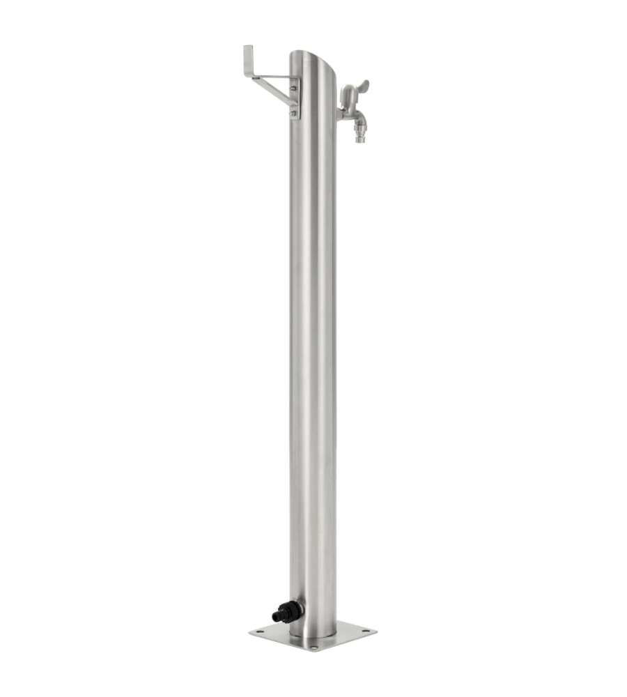 Fontanella a Colonna in Acciaio Inossidabile Rotonda 95 cm
