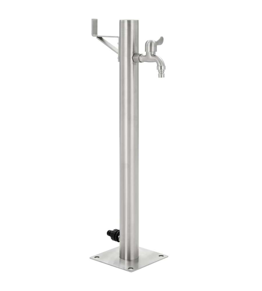 Fontanella a Colonna in Acciaio Inossidabile Rotonda 65 cm