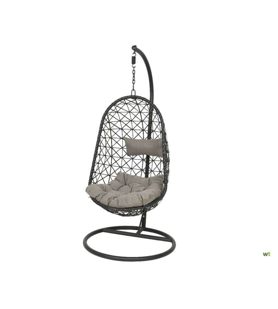 Poltrona Dondolo Sospesa - Nero e Grigio - 95 x 195 cm