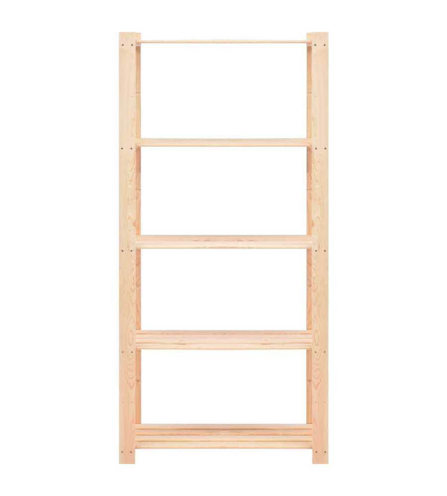 Scaffale a 5 Livelli 80x38x170 cm in Massello di Pino 250 kg