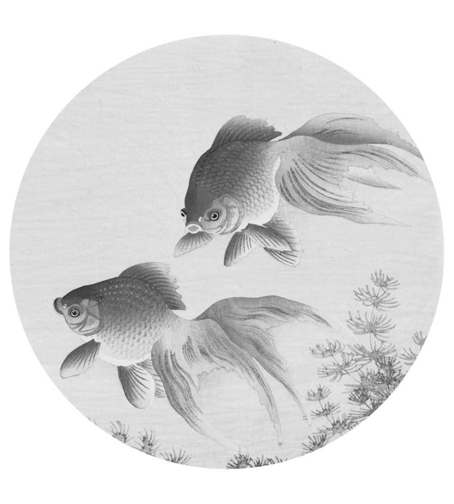 WallArt Carta da Parati Circolare Two Goldfish 190 cm