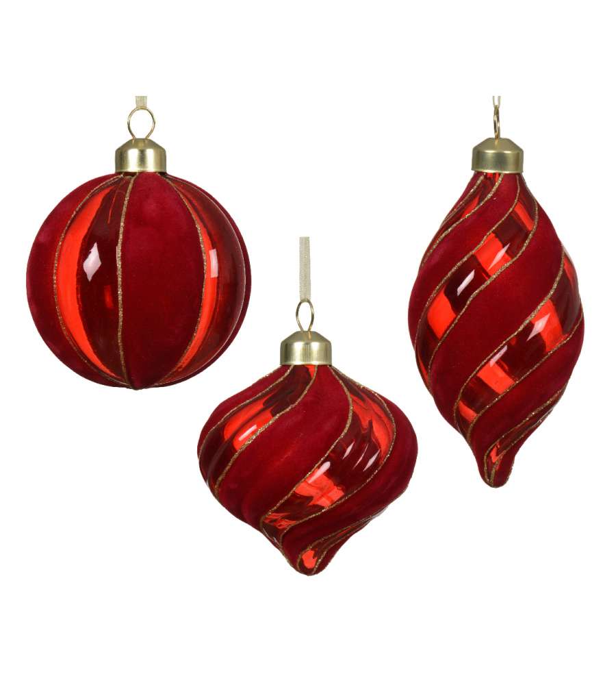 Sfera natalizia rossa forme assortite