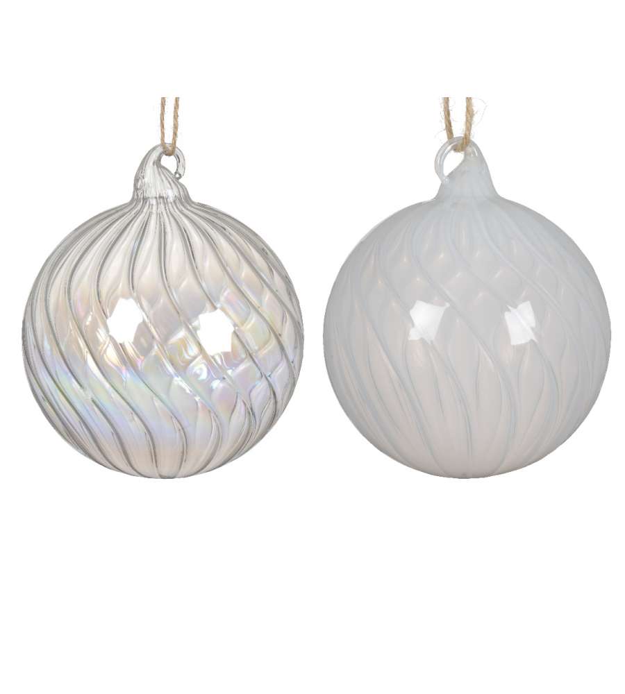 Sfera natalizia vetro trasparente 10cm Iridescente