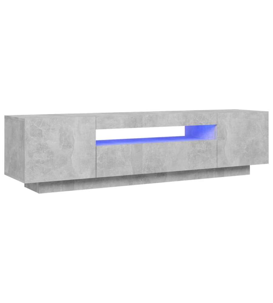 Mobile Porta TV con Luci LED Grigio Cemento 160x35x40 cm