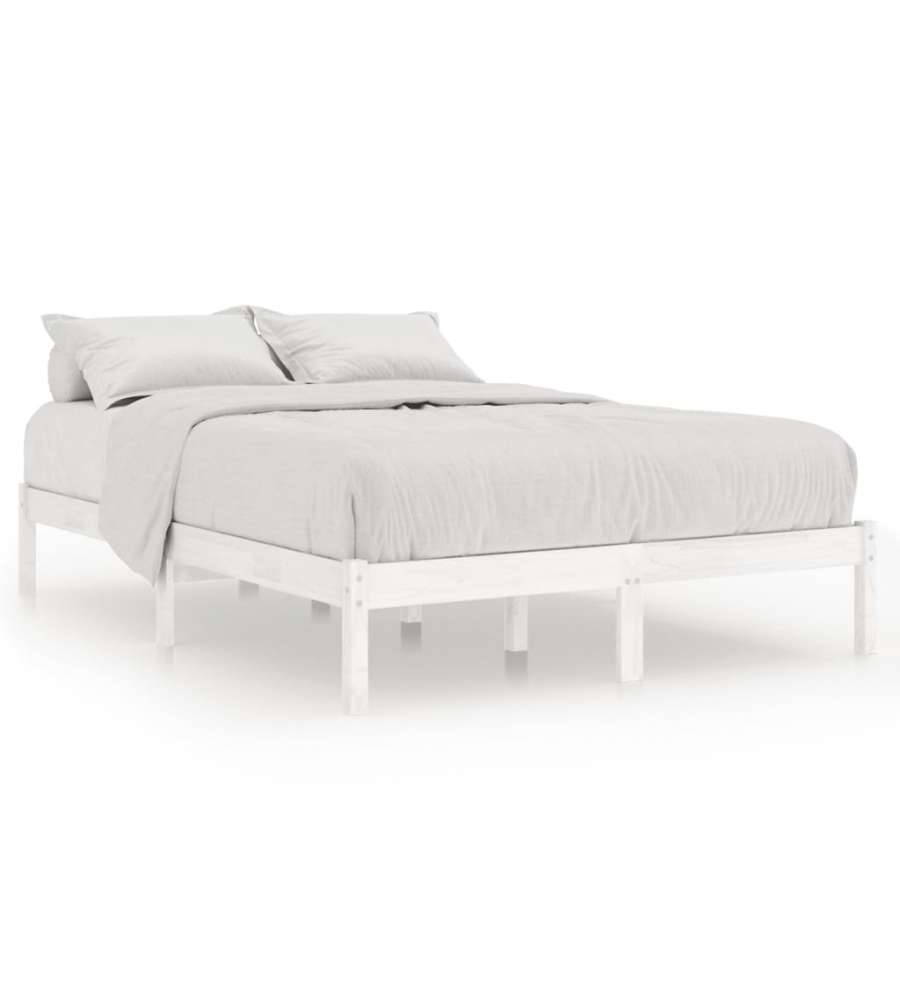 vidaXL Giroletto Bianco in Legno Massello di Pino - 160x200 cm