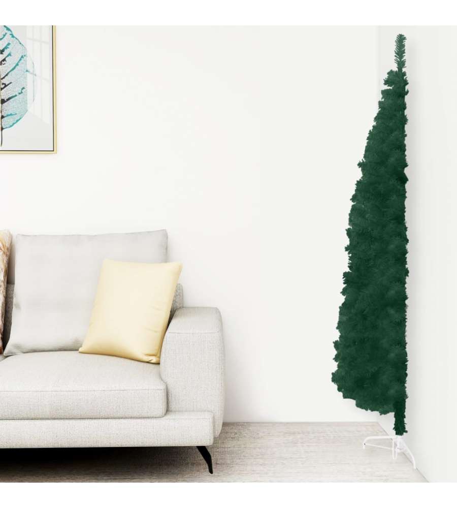 Albero Natale Artificiale Sottile a Met Supporto Verde 150 cm