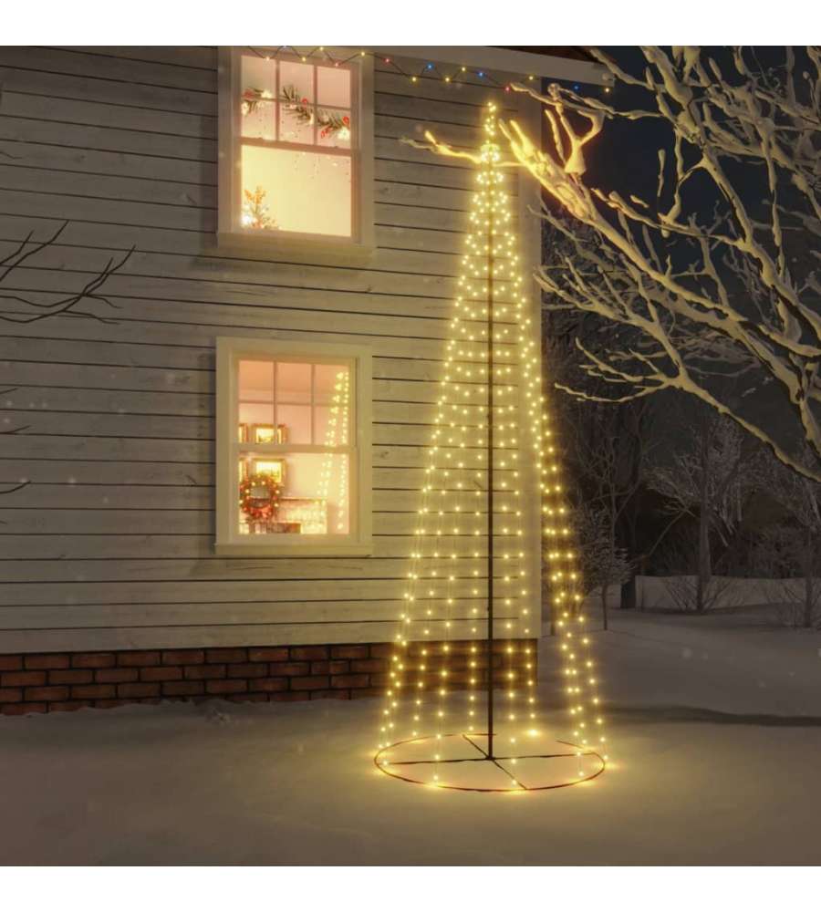 vidaXL Albero di Natale a Cono Luminoso - Bianco Caldo - 160x500 cm