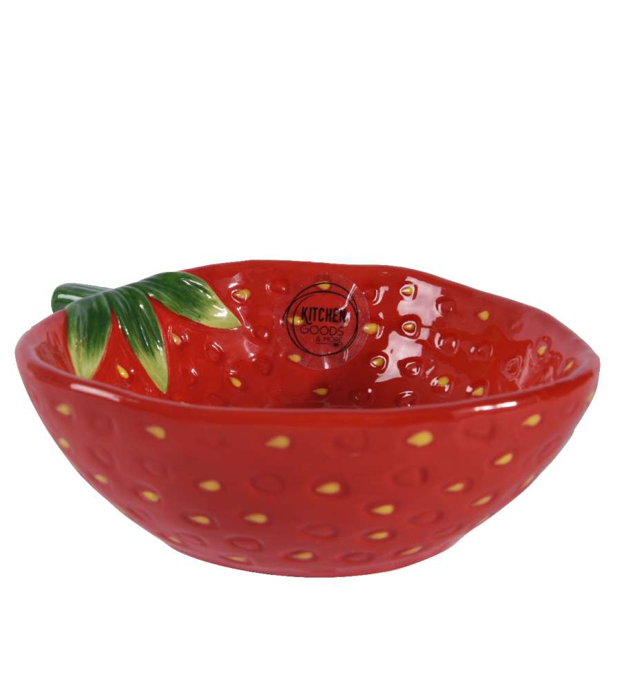 Kaemingk Ciotola Fragola - Rosso Verde - 15.5x12x5 cm