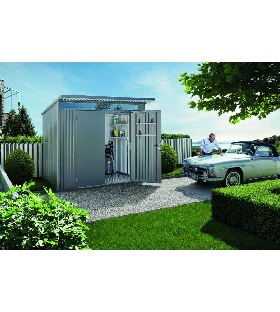 Casetta AvantGarde Misura A5 grigio quarzo metallizzato con porta a due battenti