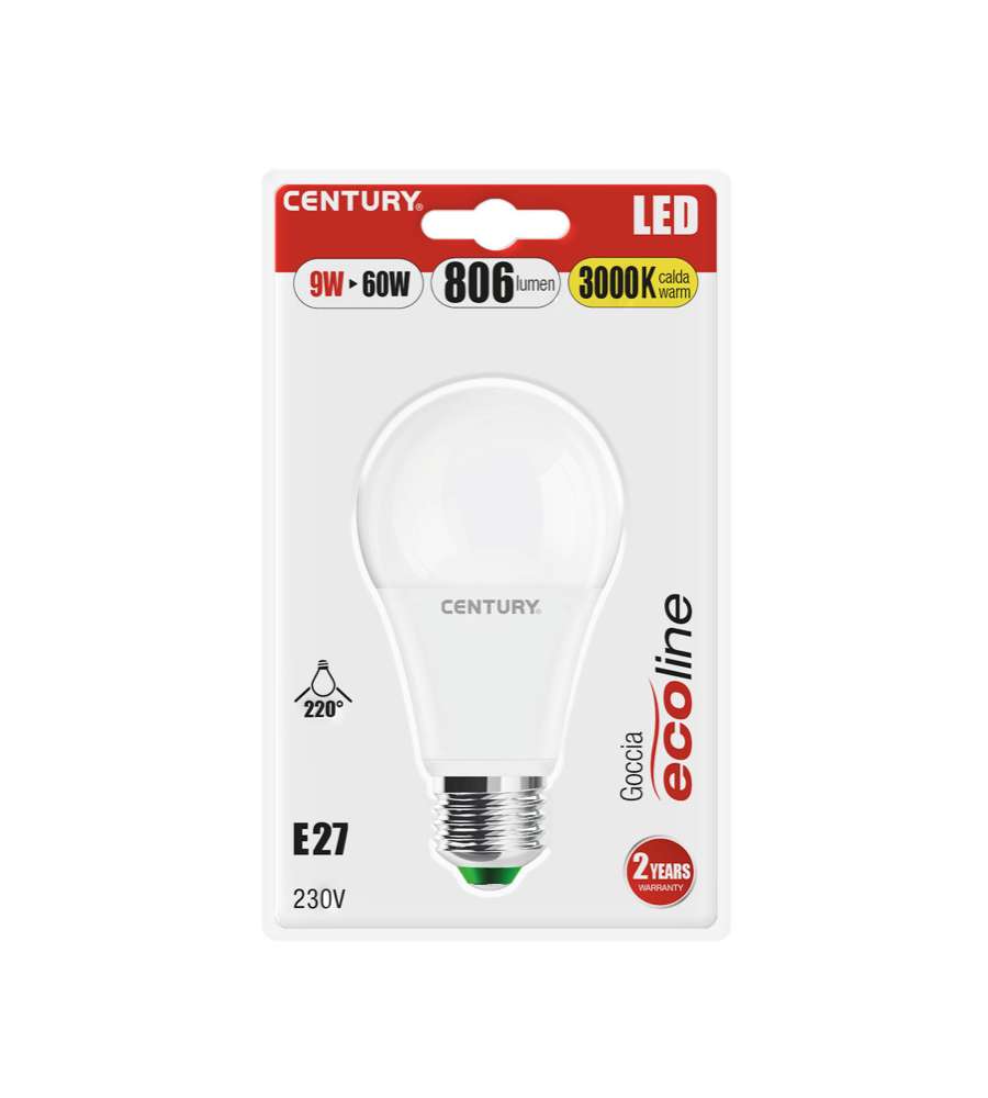 Lampada Classica Led Ecoline Goccia A60 - 9W