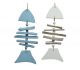 Decoro pesce in legno 12x2x h29 cm colori assortiti
