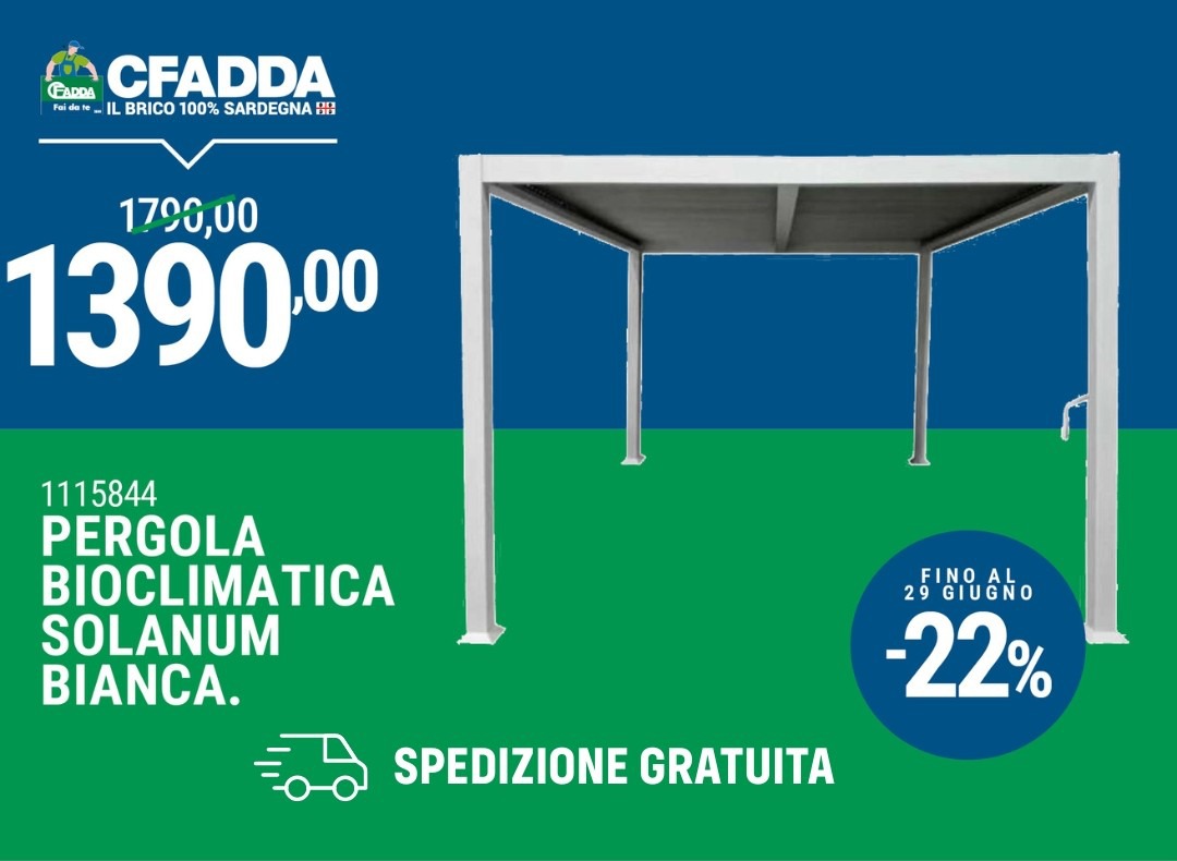 CFadda Pergola Bioclimatica 3x3 Bianca
