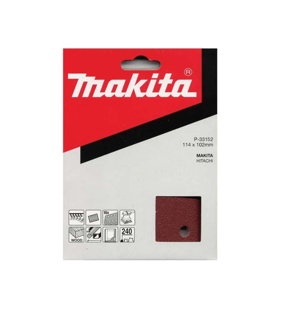 Makita Foglio Abrasivo Preforato K240 114x102 mm Velcro Confezione 10
