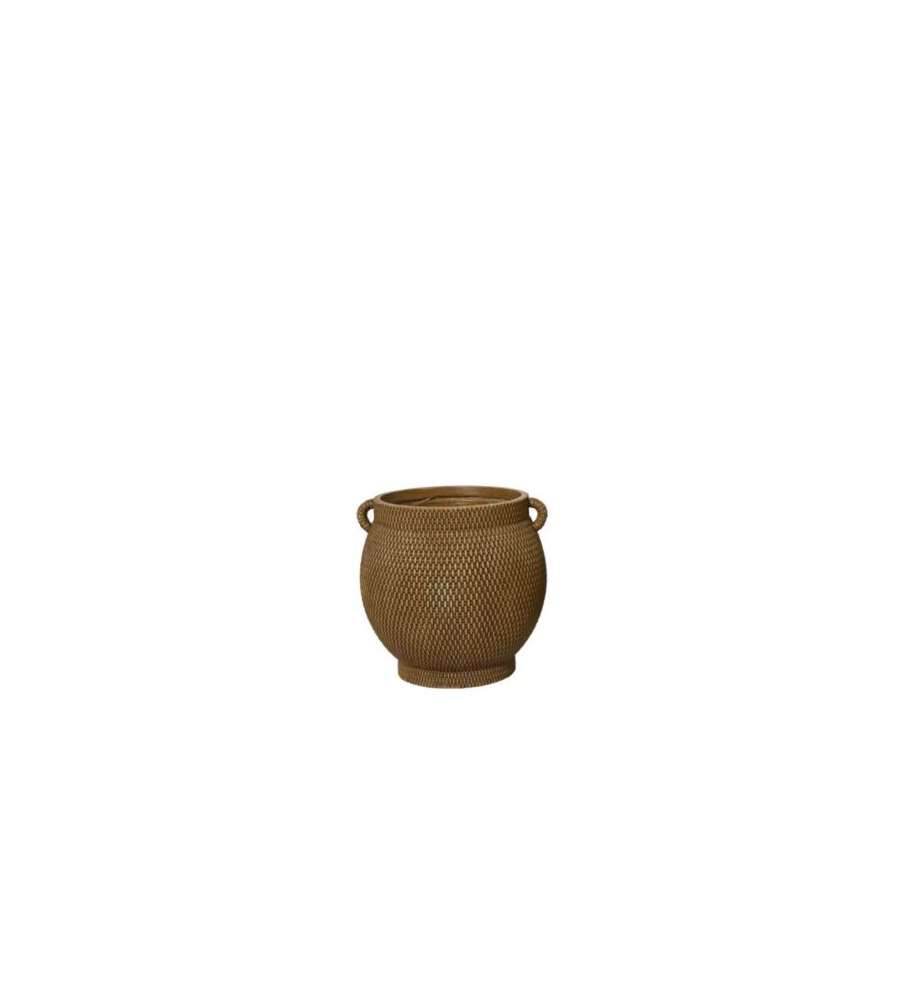 Vaso Jacob per Piante Rotondo 23 cm Marrone Fibra Clay Interno/Esterno