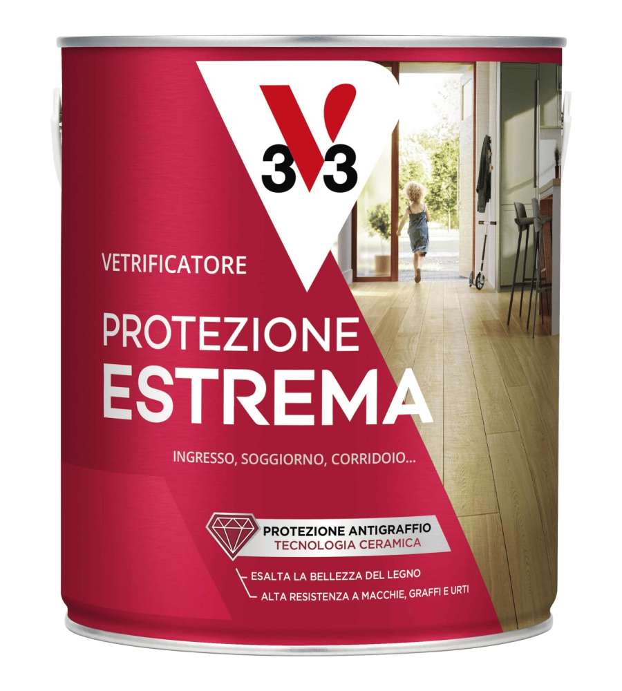 V33 Vetrificatore Parquet 2,5 lt Incolore Brillante Protezione Estrema
