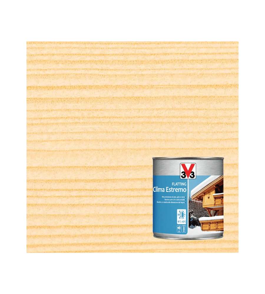 V33 Vernice al Latte Alta Protezione Incolore 0,75L per Legno Esterno
