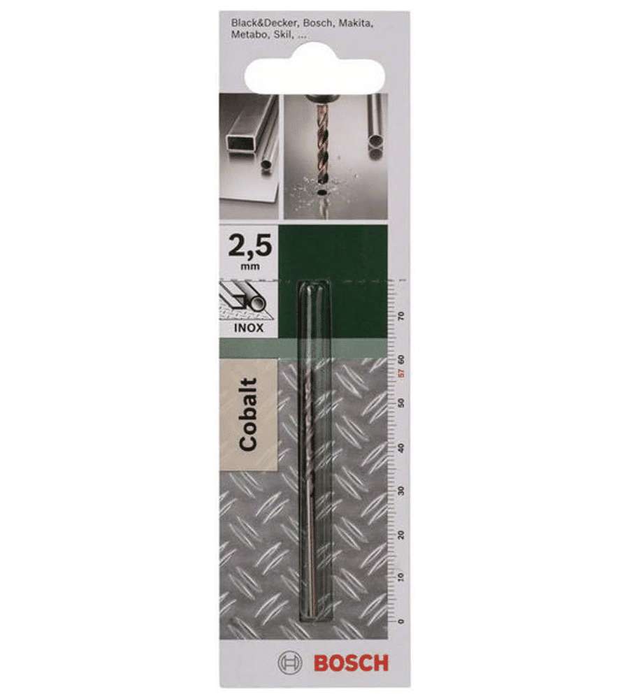 Bosch Punta per Metallo HSS-CO 2,5mm 135� Gambo Cilindrico Bronzo