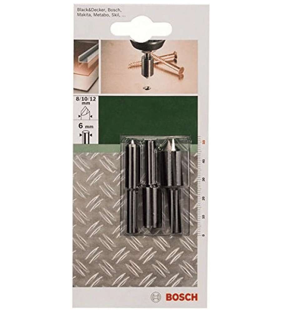 Bosch Set 3 Svasatori Cilindrici 8/10/12mm HSS Finitura Black Oxide