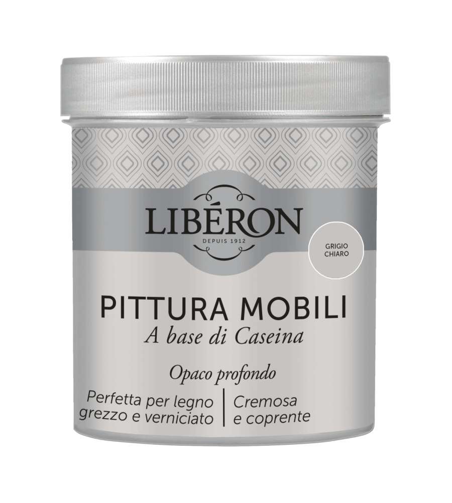 Lib�ron Pittura Mobili Grigio Chiaro 0.5 L a Base di Caseina Cremosa